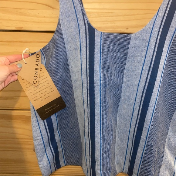 Conrado - Robin Tank Top - Blue Pique Stripe - M/L  (NWT) - Picture 11 of 11